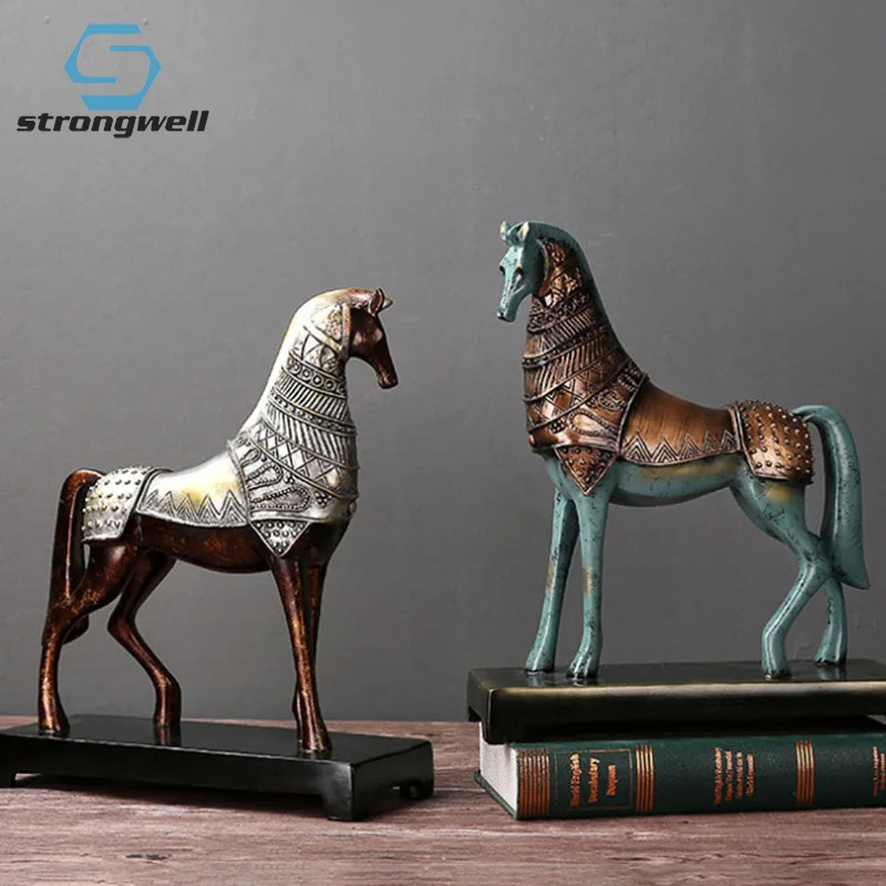 Strongwell Chinese Horse Statue Tang Tri-Color Glazed Ceramics Warhorse Sculpture Retro Home Office Desktop Decorations Gift | Дом и сад