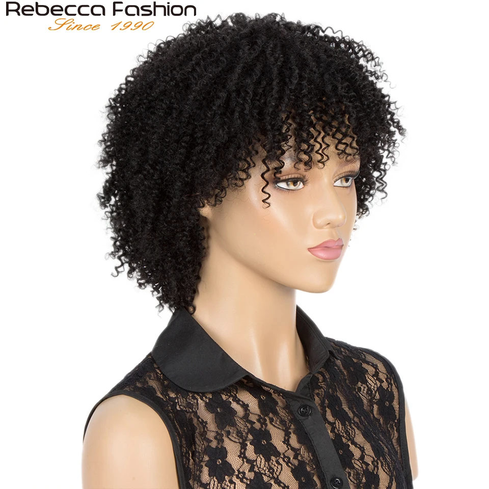 Парик из натуральных волос Rebecca Pixie для черных женщин короткие цветные афро