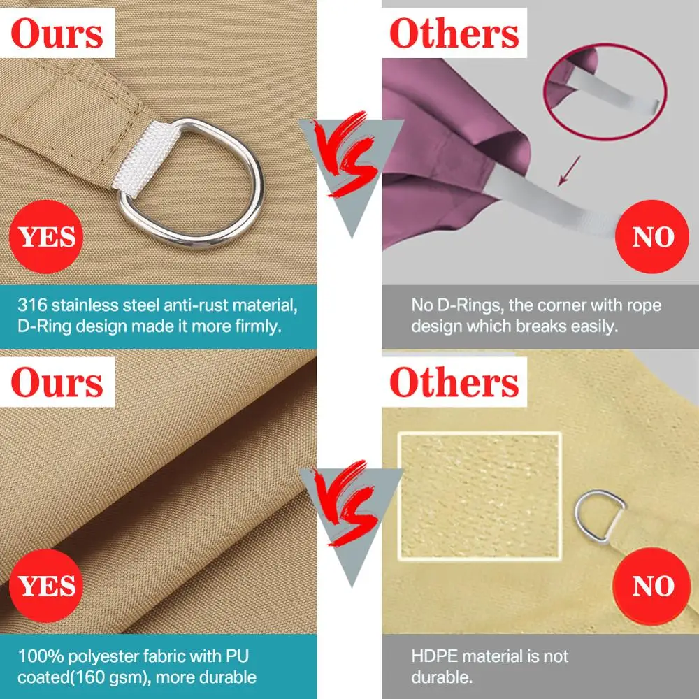 Анти УФ Солнцезащитный козырек парус сад патио вечерние солнцезащитный тент 98%