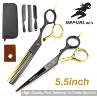 new profissional hairdressing scissors hair cutting scissors set barber shears high quality salon 5 5inch multi color optiona