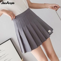 summer new small zou ju embroidery short skirt student anti empty skirts womens pleated skirt korean high waist sexy mini skirt