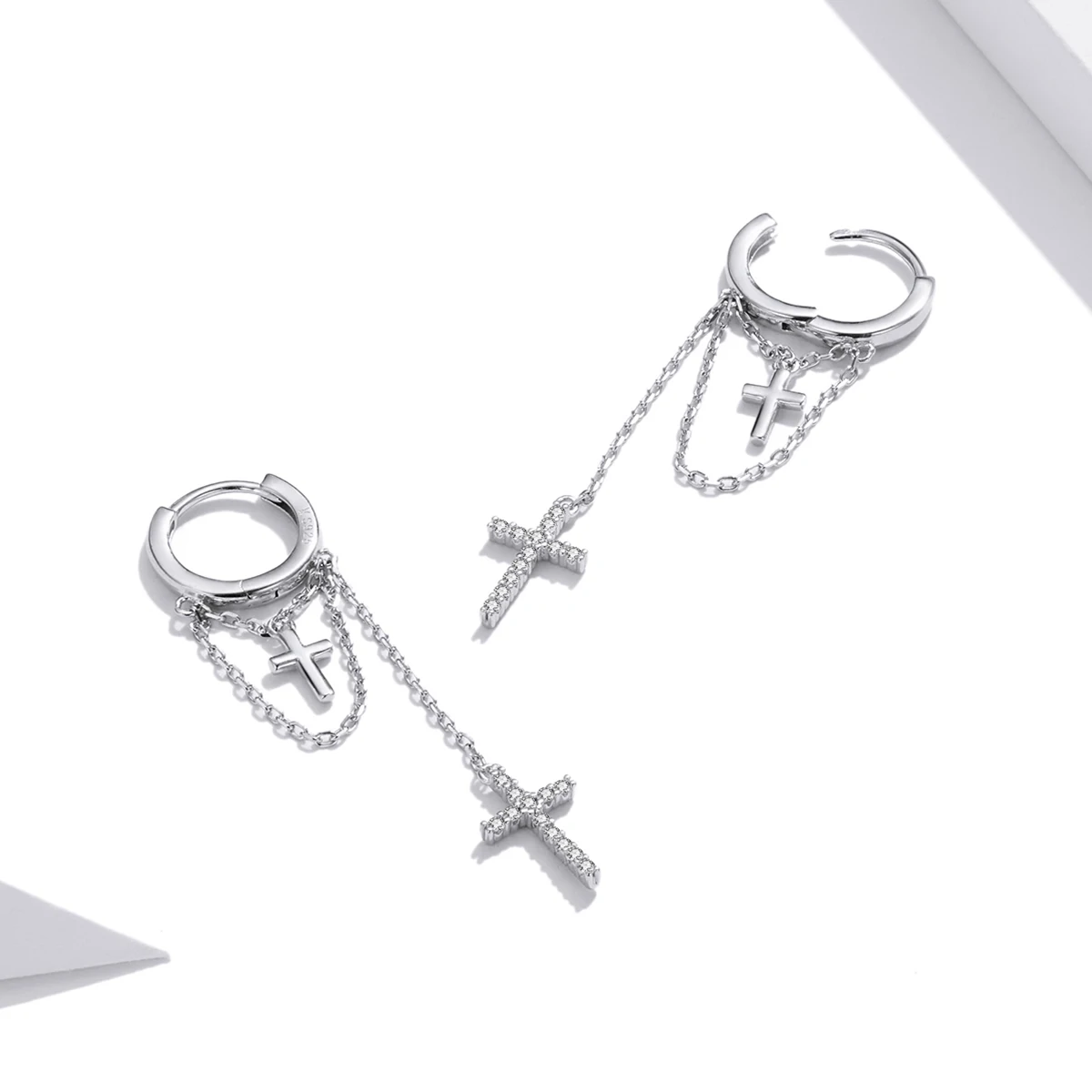 

YAONUAN Trendy Fine Jewelry S925 Sterling Silver Female Ear Stud Unicorn Rainbow Cross Original Design Earrings Accessories Gift