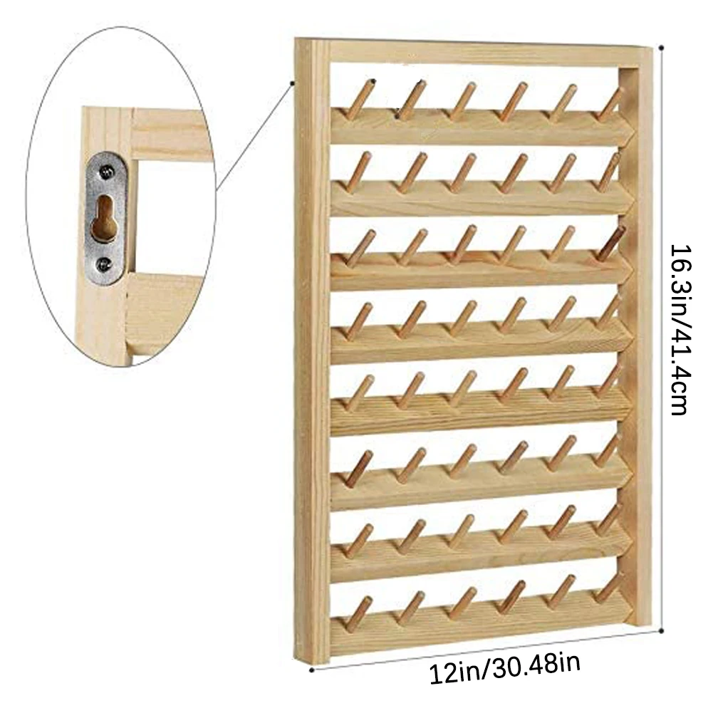 

Thread Stand Rack 48 Spool Foldable Wood Hold Organizer Wall Mount Cone Embroidery Machine Sewing Storage Holder Needlework Tool