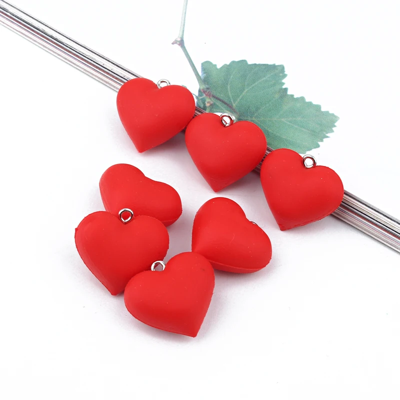 10 шт. силиконовые подвески в виде сердца|Шармы| |