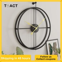 Large Vintage Metal Wall Clock Modern Design For Home Office Decor Hanging Watch Classic Brief European Wall Clock Dropshipping