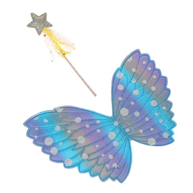 

2Pcs Festival Party Kids Angel Wing Funny Performance Cosplay Wing with Wand