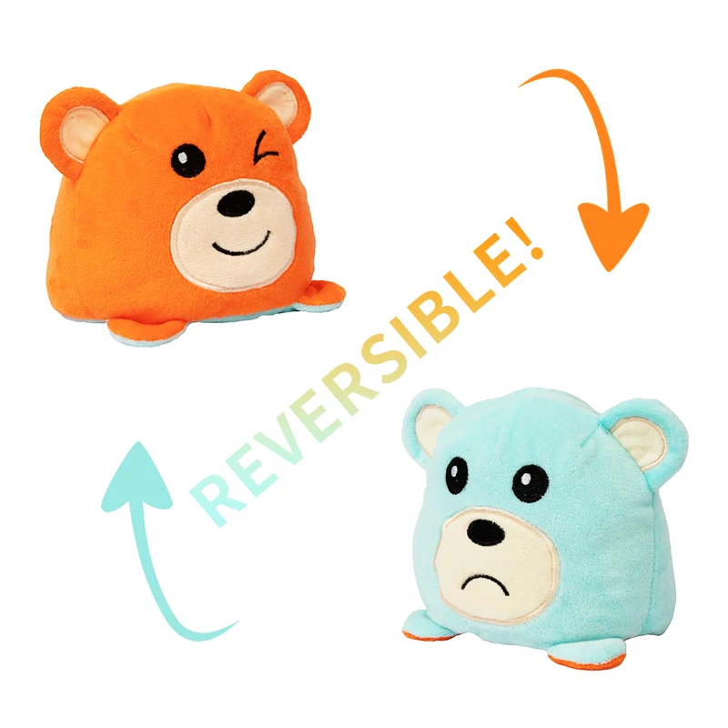 

1PC Blue Double-Sided Flip Cat Dog Gato Kids Soft Gift Plushie Plush Animals Double-Sided Flip Doll Toy Peluches For Pulpos Girl