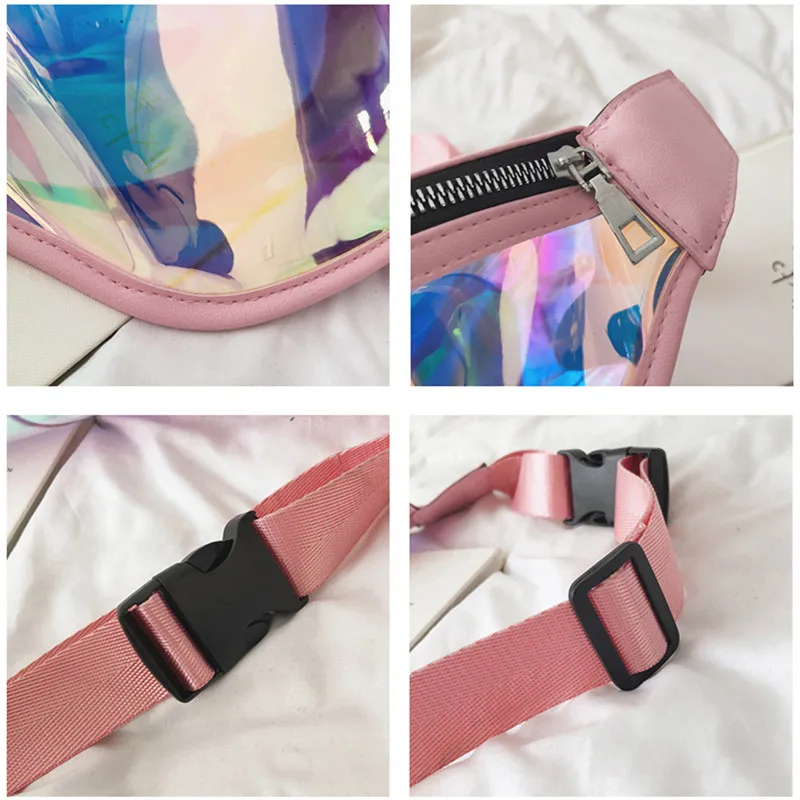 

2019 New Women Bum Bag Laser Travel Waist Fanny Pack Festival Money Belt Wallet Pouch