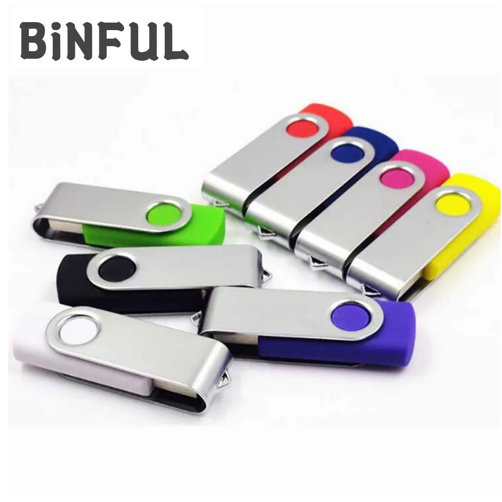 

BiNFUL Pen Drive Metal Rotate Portable Usb Flash Drive 2.0 4GB 8G 16G 32GB 64G Flash Disk 128GB 256GB Pendrive Flash Memory Card