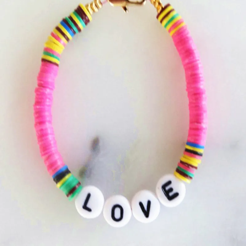 Летний роскошный богемный браслет с буквенным алфавитом Bileklik Bilezik Pulseras Para Pareja для