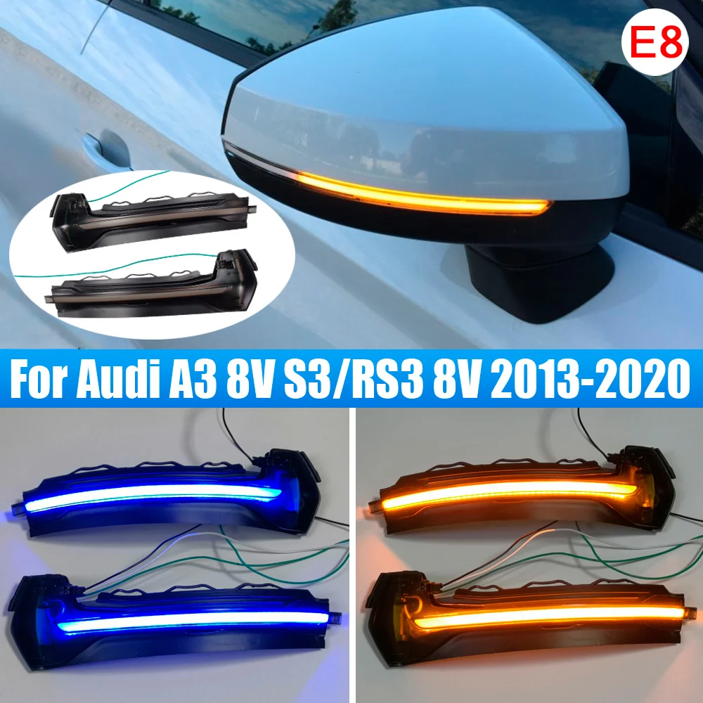 

2pcs For Audi A3 8V S3 RS3 Led Dynamic Turn Signal Light Sequential Side Mirror Indicator Blinker 2013 2014 2015 2016 2017 2018
