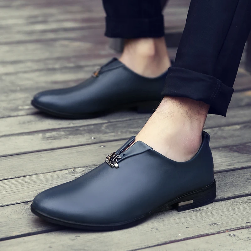 

Men genuine Leather Shoes Casual Hasp Formal Business outdoor Men's Shoes fashion Retro Slip-On Mens Loafers Zapatos Hombre