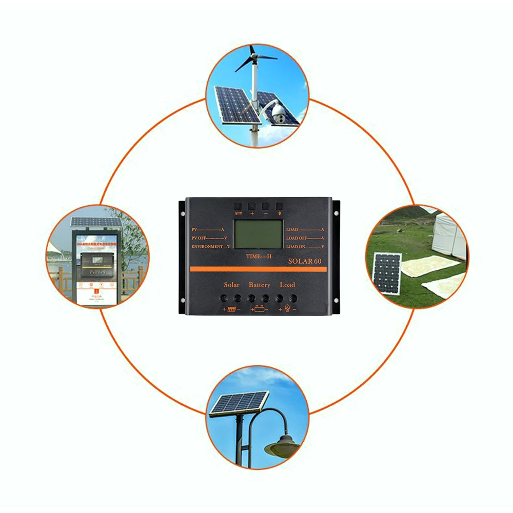 

1 Pcs 80A Solar Panel Charge Controller 12V 24V Auto LCD Display USB Solar Battery Charger High Efficiency Solar80 PWM Regulator