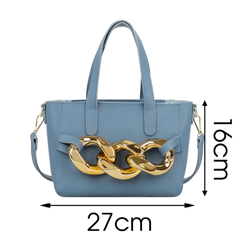 

Small PU Leather Bucket Shoulder Bags For Women 2021 Branded Trendy Crossbody Bags Ladies Chain Design Simple Handbags Purses
