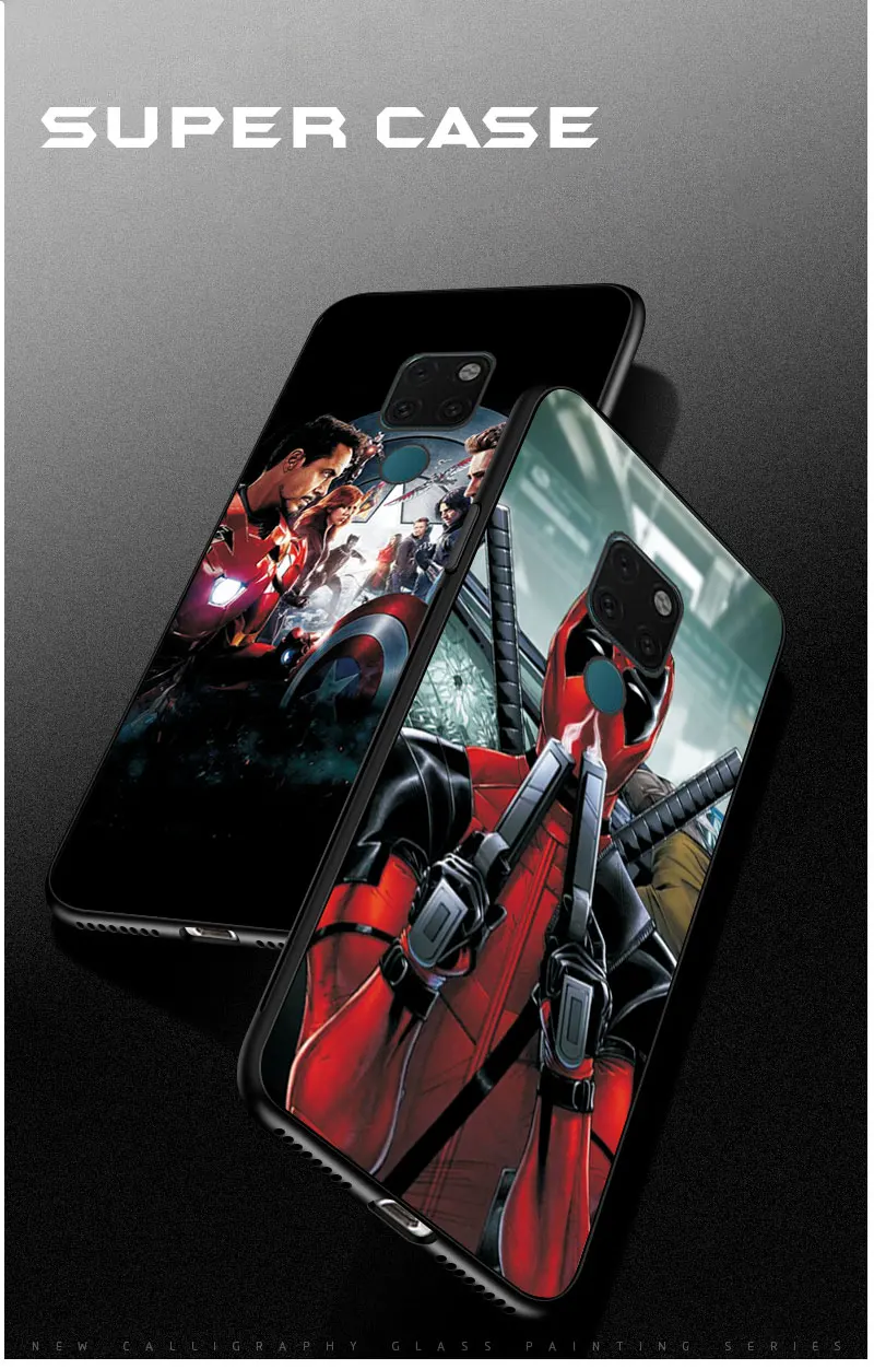 Для huawei mate 10 Lite mate 20 Pro чехол-накладка Marvel Мстители Капитан Америка Железный человек черный ТПУ для huawei Nova 2 3 2i 3i 3e