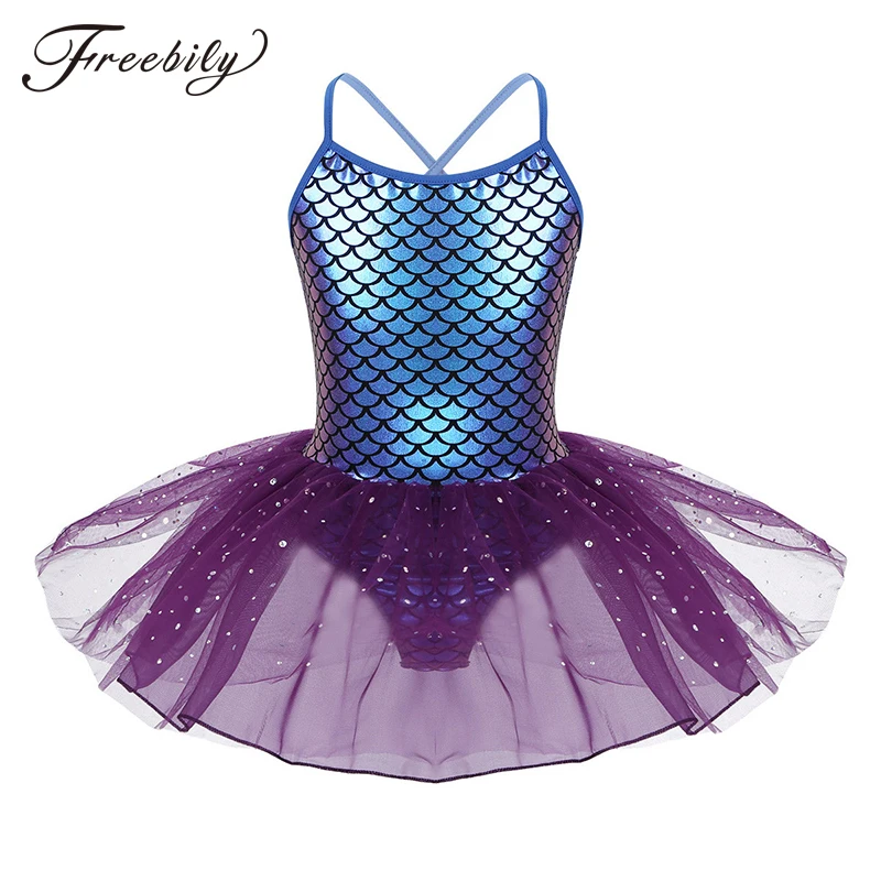 Детское балетное трико для девочек на тонких бретельках с принтом детское