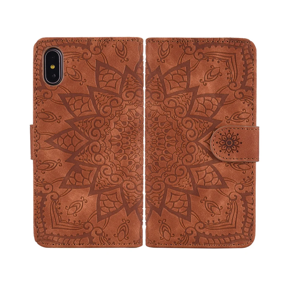 Cover for Samsung A10 A20 A20E A30 A40 A50 Case S10 s9 s8 Plus Leather Shell Skin touch Book Mandala Galaxy Note10 Pro Note9 Cas | Мобильные