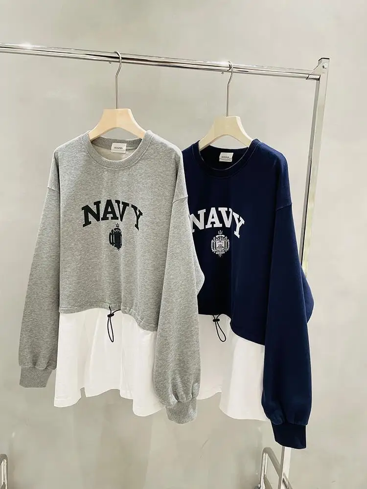 Female Oversized Sweatshirt Woman Korean Fashion Streetwear Women Pullovers Patchwork Harajuku Women Sweetshirts Ladies Tops