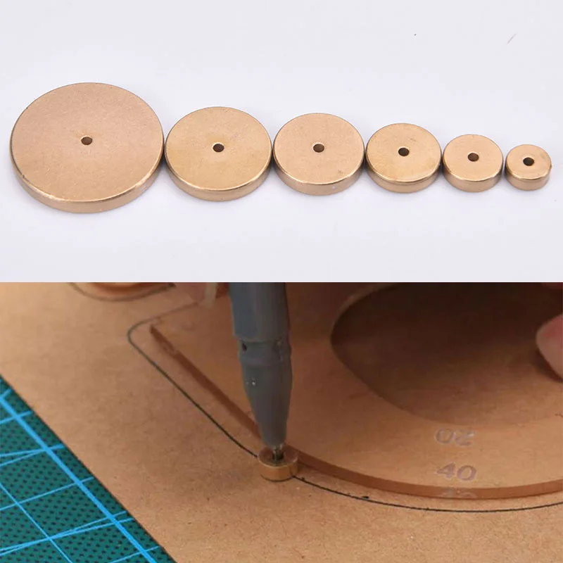 

Leather Craft Tools 6 Pieces Leather Brass Space Set DIY Round Line Marking Hand Craft Tools