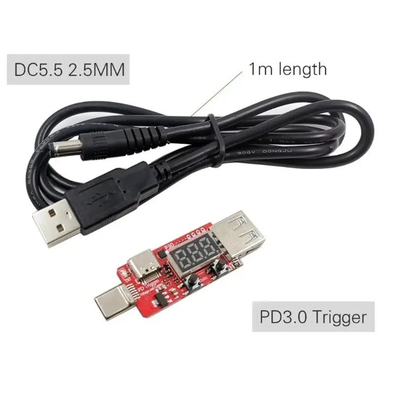 Тип c PD2/3 0 переменного тока в постоянный 5 5*2 мм DC5525 спусковой тросик QC4 Зарядное