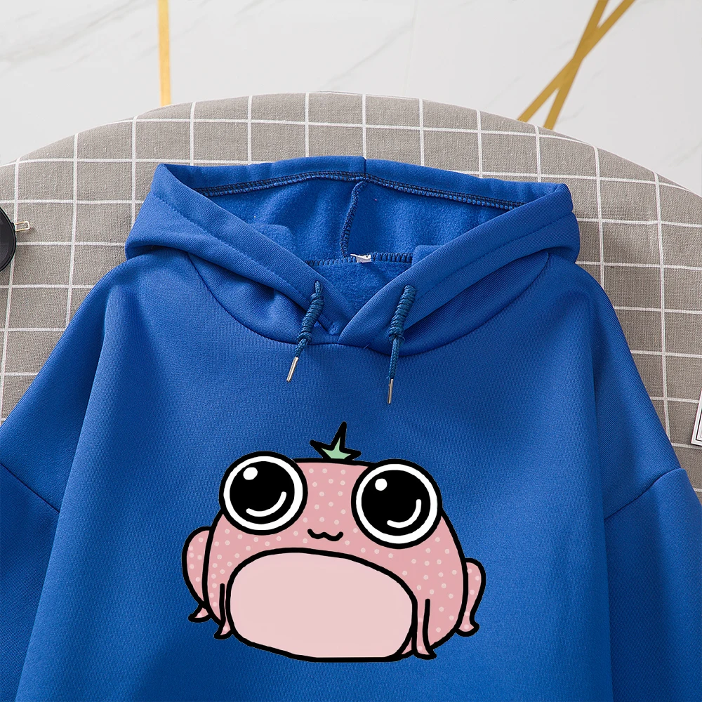 Cute Frog Hoodie Girls Sweetshirts Oversize Sweatshirts for Girls Drawstring Japanese Cartoon Hoodies Vintage Cartoon Sweatshirt