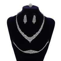 jewelry set hadiyana noble lady bride wedding necklace bracelet ring earring dubai zirconia set cn2170 parrure de bijoux