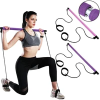 yxtc yoga pilates stick total body workout bar stretch twisting sit up bar resistance band portable home gym workout package