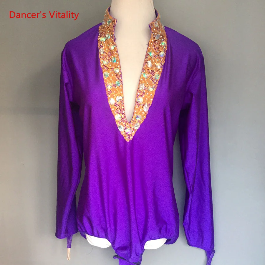 

Children's Latin Dance Clothes Men's Latin Dance Competition Shirt Men's Latin Dance Performance Professional Clothing Shirts