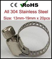 13mm 19mm x 20pcs american type 304 stainless steel adjustable hose clamps pipe free shipping
