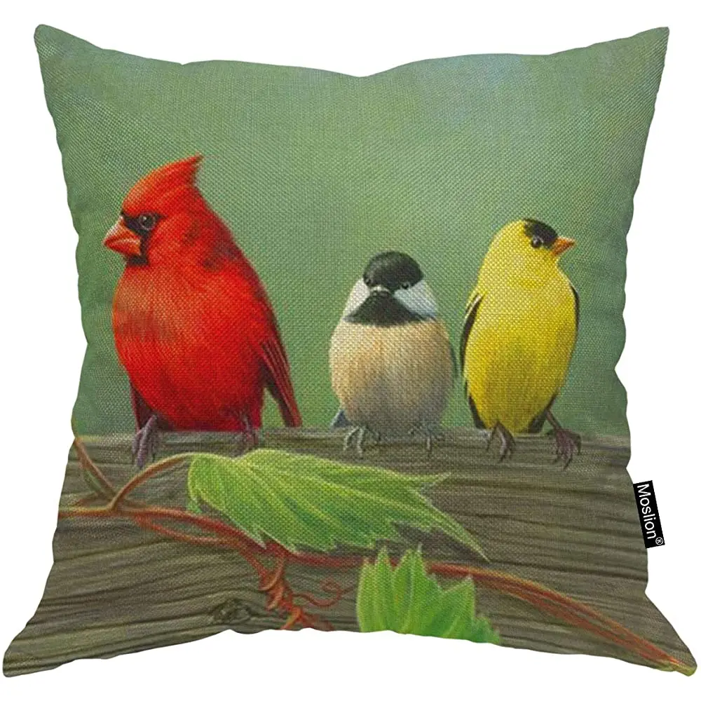 

Moslion Fathers Day Pillow Covers Bird Pillow Covers Animal Pillow Covers 18x18 Inch Throw Pillow Cover Colorful Pillow Case