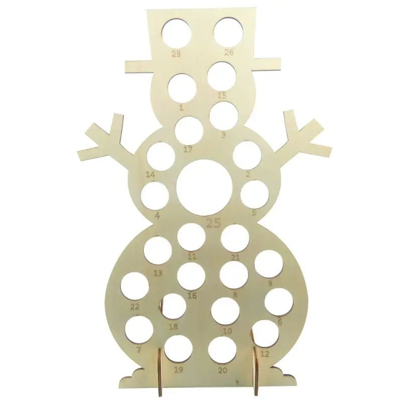 Ручной работы деревянный Снеговик Рождественский подарок календарь полый