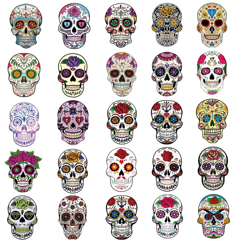 103050pcs colorful skull skeleton funny stickers diy car motorcycle luggage phone guitar laptop waterproof joke toy sticker free global shipping