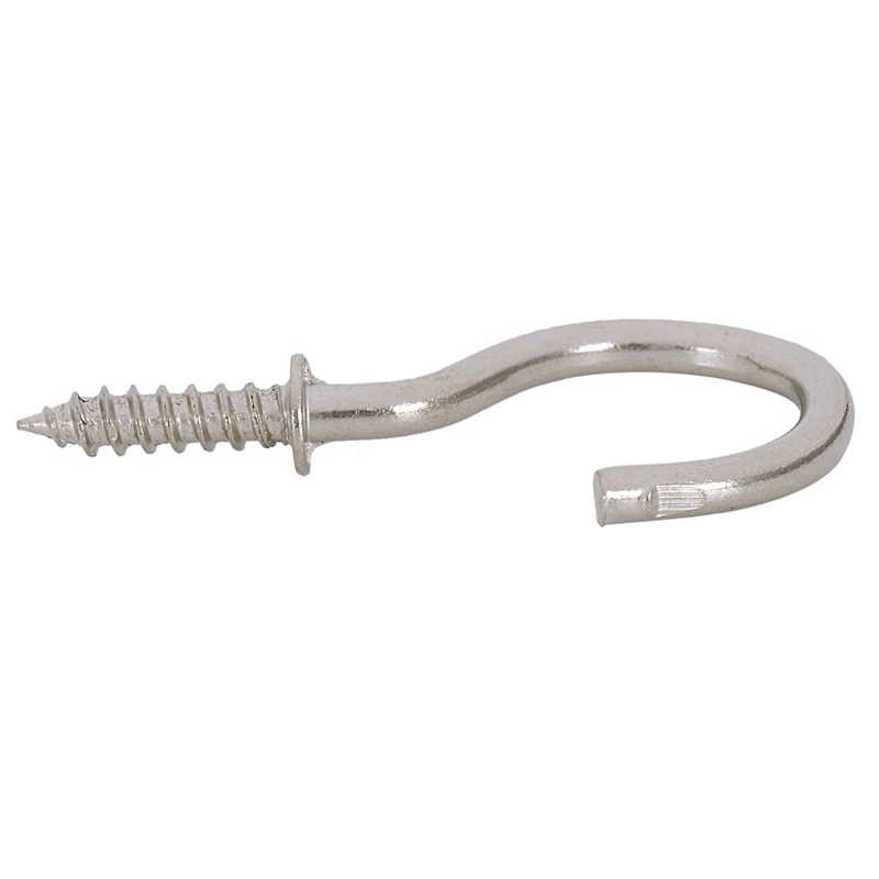 

20PCS BH01111 Chrome Plated Mug Shouldered Cup Hooks with Stamping Blank Label, 2.54 cm Round