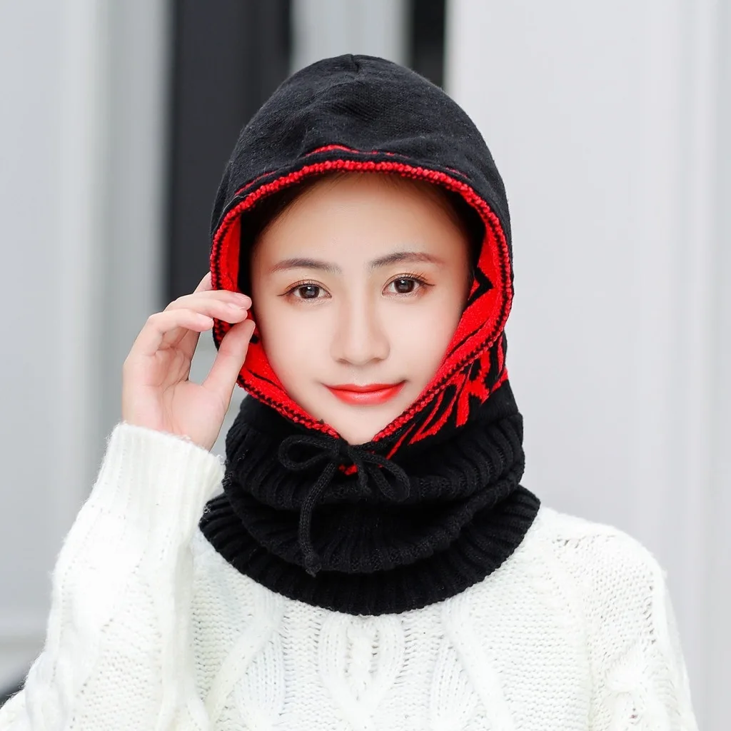 Зимняя теплая вязаная шапка бини мужской шарф Skullies вязаные шапочки зимние шапки