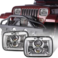 2 pcspair 5x7 inch led headlights 7x6 hilow led beam headlamp for jeep cherokee xj comanche mj gmc savana