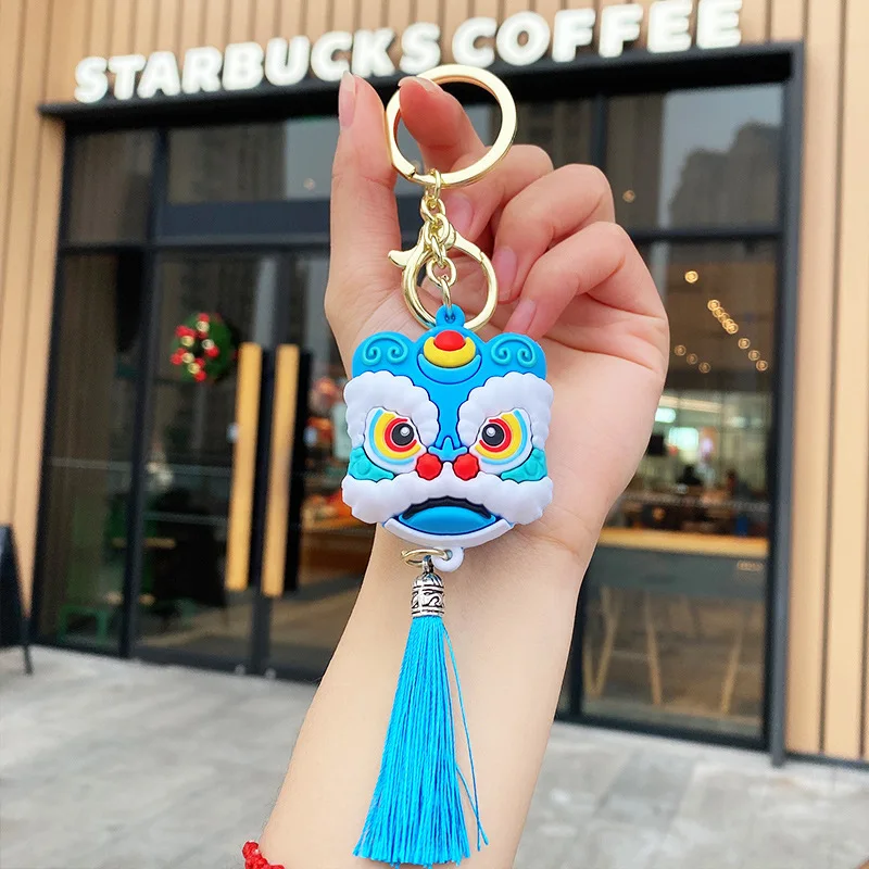 

Fashionable And Cool Chinese Style Lion Dance Keychain Creative Lion New Year Gift Pendant Bag Keyring Wholesale Keychains Cute