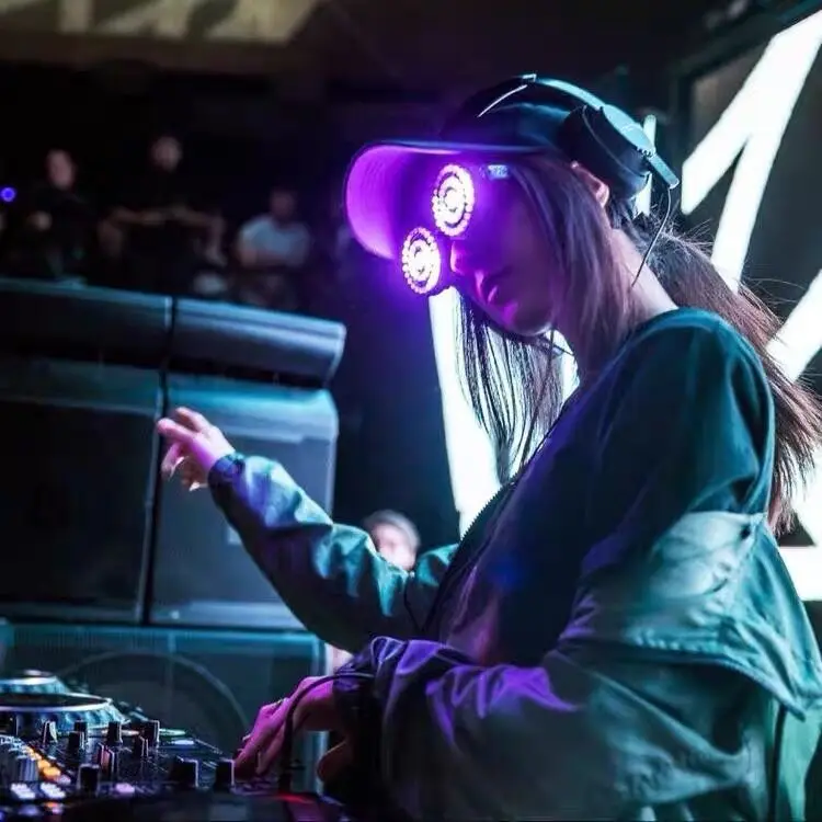 Очки Rezz светодиодные с зарядкой от USB, аксессуар для ночного клуба, вечевечерние