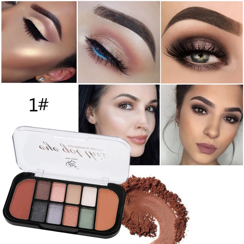 Матовая палитра теней для век с блестками Дымчатая легко Окрашиваемые тени век| |