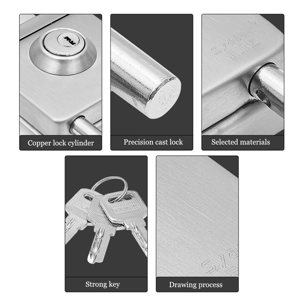 

Door lock-free perforated square glass door lock stainless steel central door lock sliding door lock glass lock single door