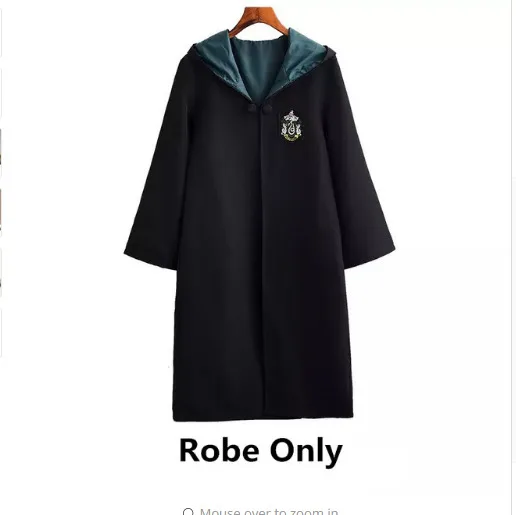 Slytherin Косплей Костюм Гриффиндора ожерелье Поттер Haloween костюмы Гермионы школьная форма Ravenclaw Hufflepuff Слизерин халат шарф - Цвет: Slytherin
