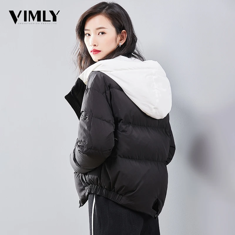 Vimly Женская куртка-пуховик на 90% белом утином пуху женское плотное зимнее пальто с