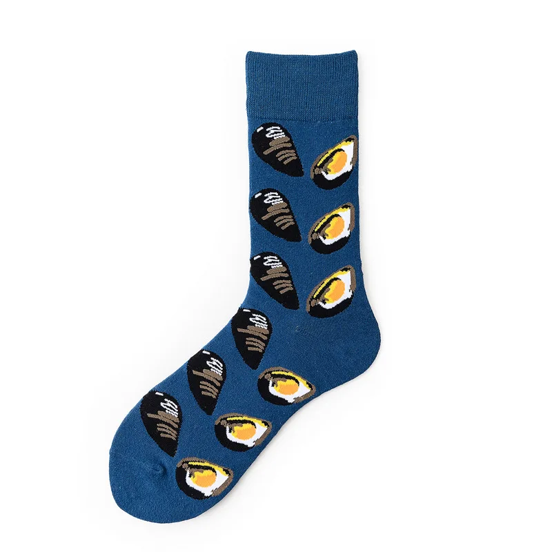 

10 Pairs/lot New Fashion Brand Personalized Jacquard Sashimi Seafood Series Lovers Novelty Cotton Socks EUR38-42 Shrimp Conch