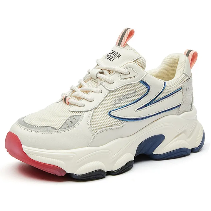 

Women Platform Chunky Sneakers Designers Fashion Lace Up Casual Shoes Woman Tennis Basket Female Autumn Vulcanized Shoes H0047
