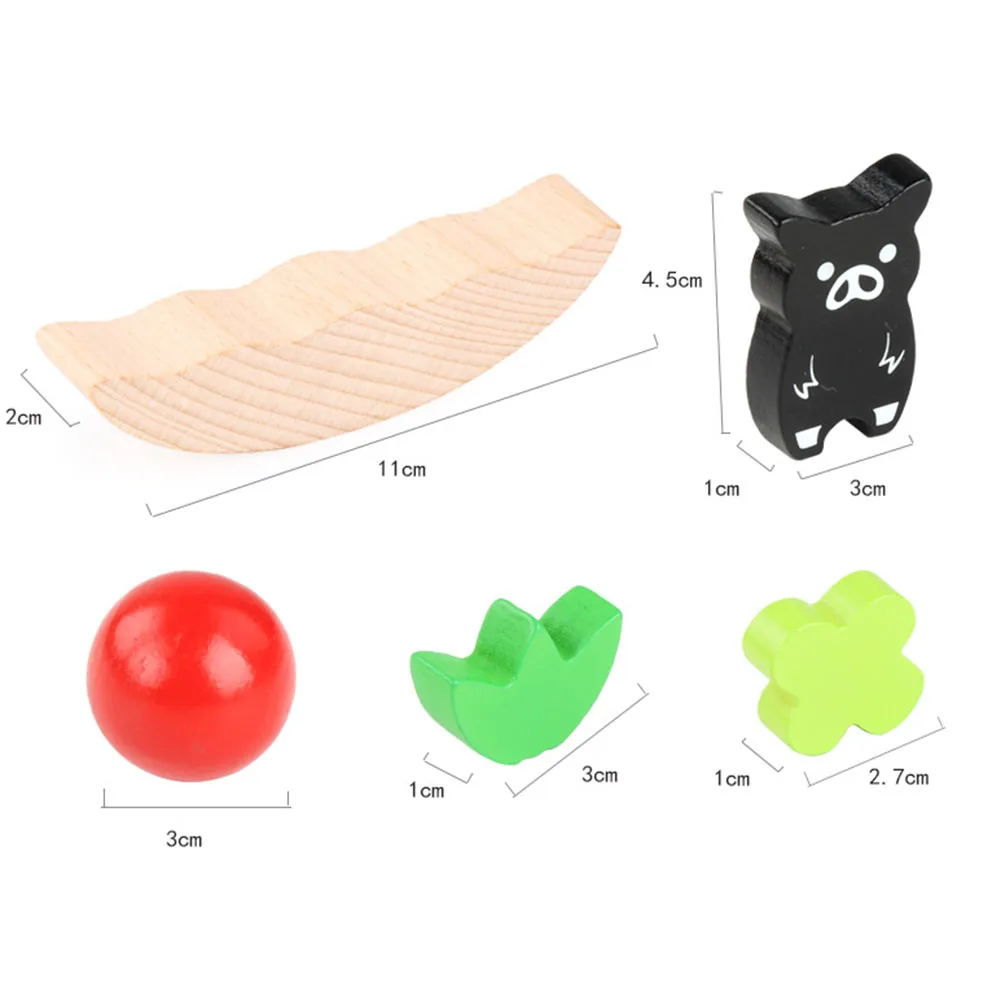

1Set Kids Stacking Blocks Toy Wooden Panda Pig Animal Moon Blocks Stacking Balance Game Development Kids Educational Toy