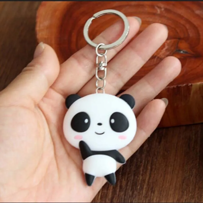 

Cute Creative Cartoon Keychain Silicone Jewelry Animal Panda Key Chain Car Girls Bag Keyring Ornaments Accessories Gift llaveros