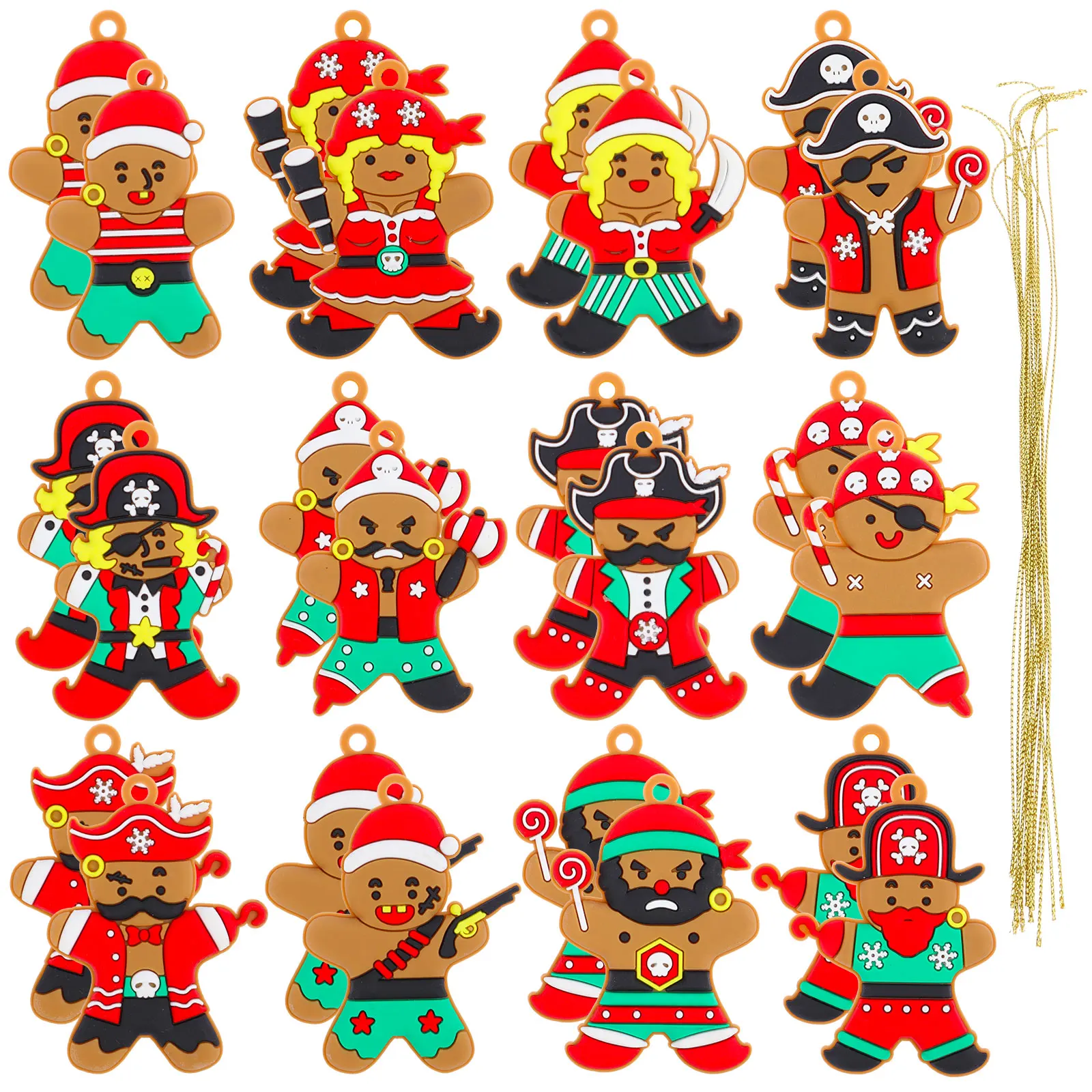 

24 шт., фигурки имбиря, пиратов
