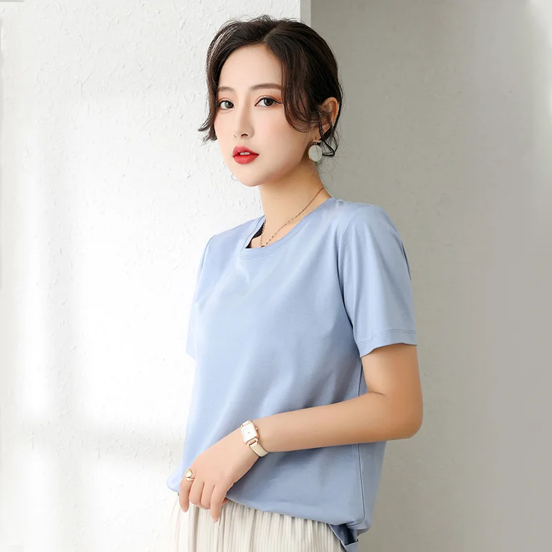 

2021/44022 Silk Silky Short Sleeve Female