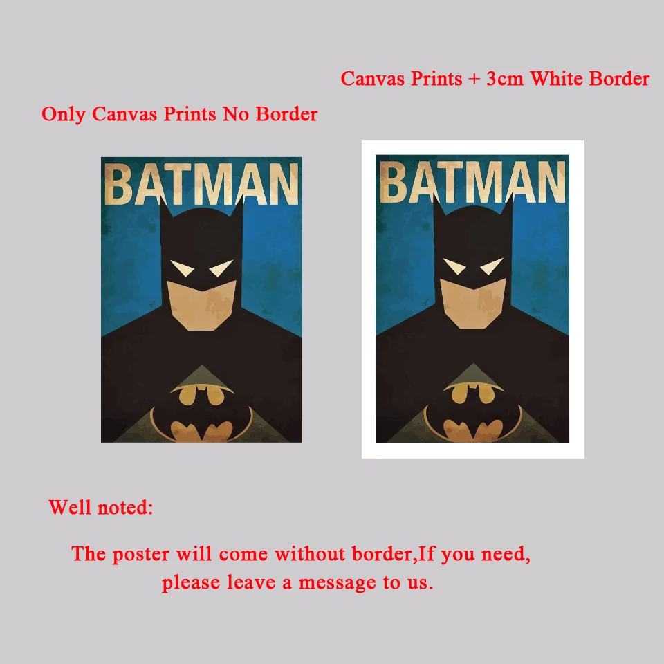 

Superhero Canvas Painting 6 Pieces Batman Modern Home Wall Decor Canvas Art HD Prints Wall Pictures For Child Bedroom Unframed