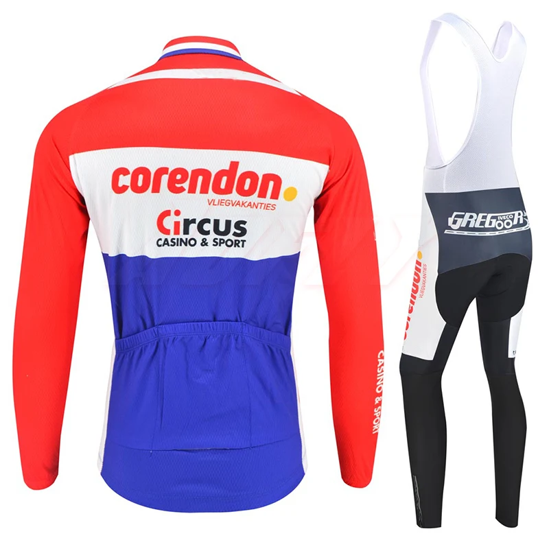 Весна 2020 Pro TEAM Corendon с длинным рукавом для велоспорта Джерси велосипедные штаны