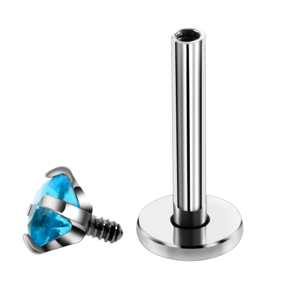 

2Pc Stainless Steel CZ Gem Labret Ring Ear Cartilage Tragus Helix Piercing Ringd Stud Bar Lip Body Pircing Piercing Jewelry